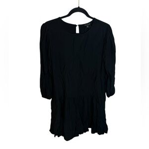 Nwt Shinestar Black Long Sleeve Ruffle Hem Mini Dress